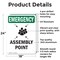 Signmission Assembly Point With Symbol, 18 in W x Rectangle, Aluminum OS-2PACK-EM-A-1824-V-10428 - alternate 3